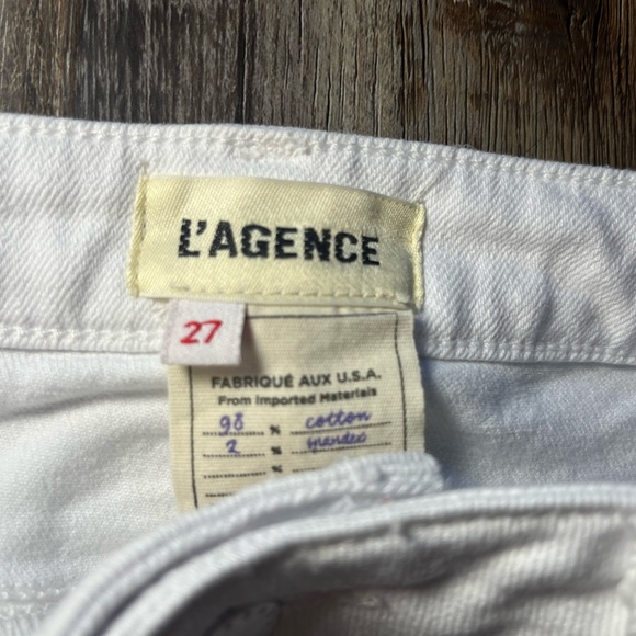 L'AGENCE Wanda Crop Wide Leg Jeans in Blanc Size 27 - Picture 5 of 7